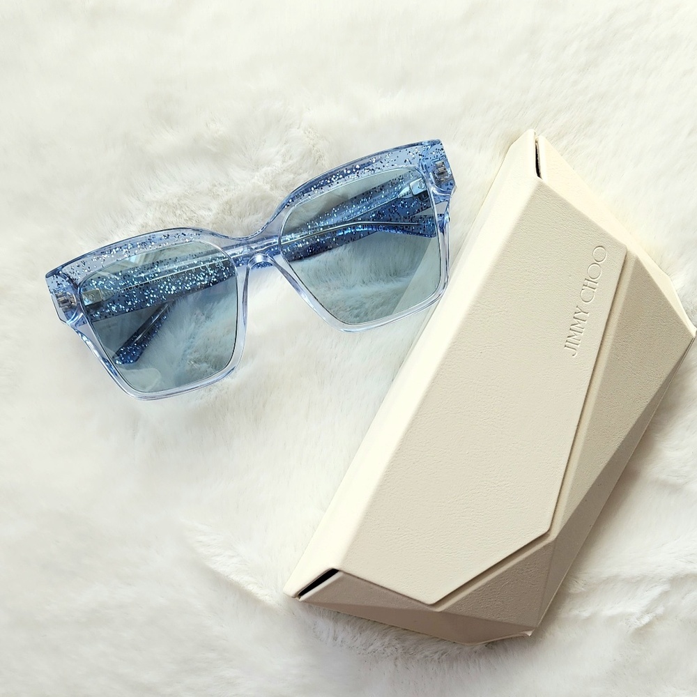 Jimmy Choo Transparent Azure Glitter Sunglasses